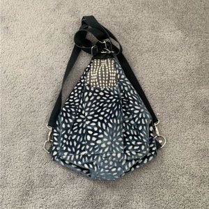 EUC RARE GOLDYFISH ORIGAMI BLUE PETAL VELVET BOHO BACKPACK
